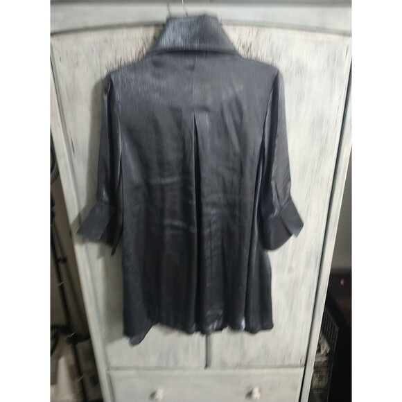 Damee Ruffled 3/4 Sleeve Jacket Blue Boho Vintage Y2K Classy Blue Medium - Picture 8 of 10